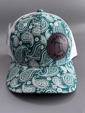 Oilfield Posse Green Paisley Mammoth Co. Trucker Hat